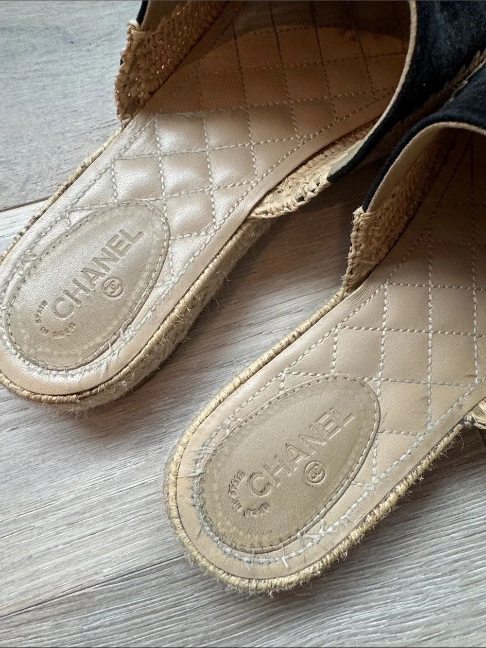 Chanel Black Suede Espadrille Mules - Luxury Slip-On EU42